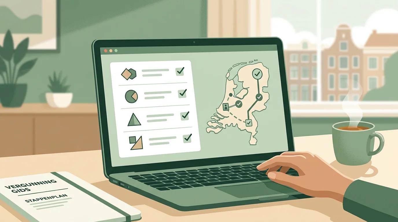 Schematische controle van website, vergunninghouder en app in officiële bronnen